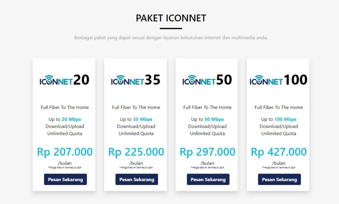 Daftar Harga WiFi Iconnet Terbaru 2023, via Iconnet,id