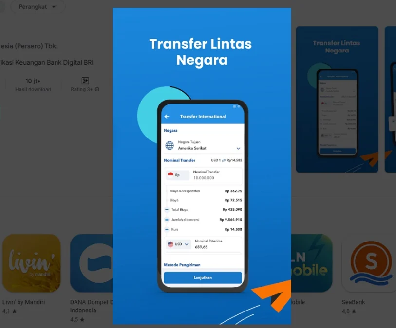 Cara Mendapatkan Swift Code Bank BRI-Capture via Google Play Store BRImo