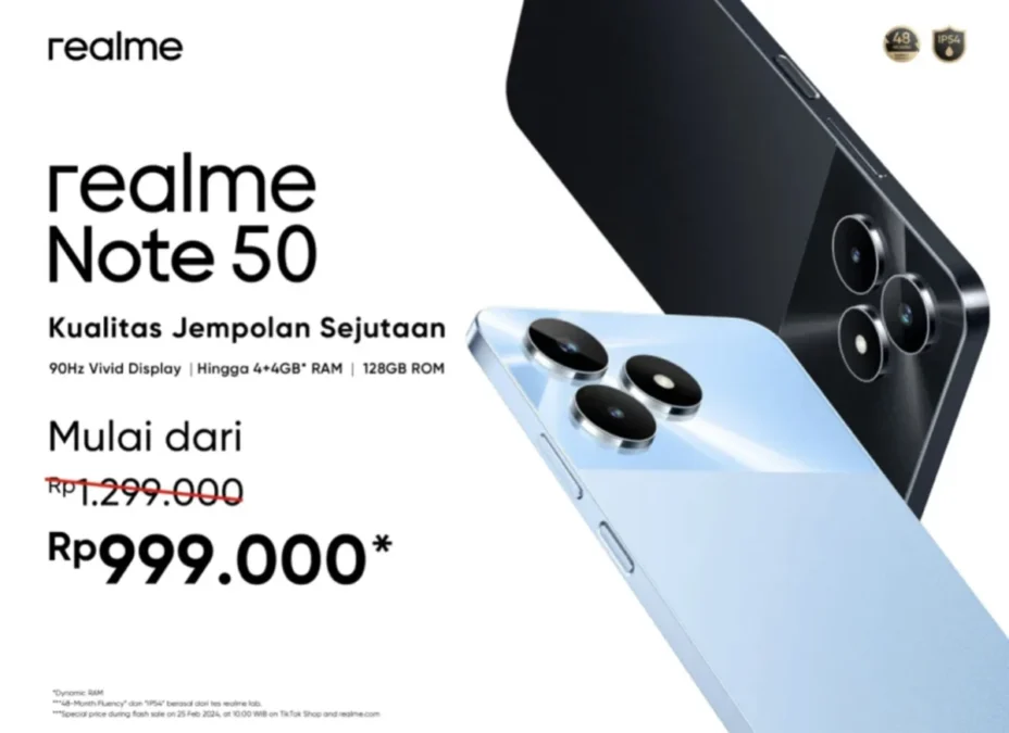 Realme Note 50 Resmi Rilis di RI/foto via/ jagat gadget