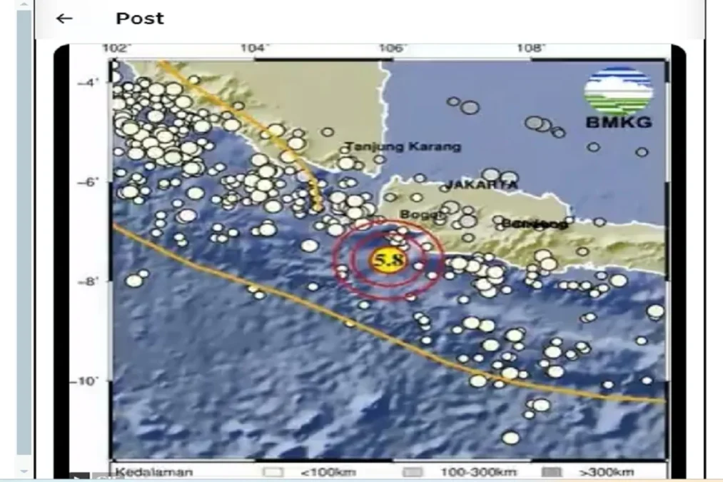 BMKG, Gempa Bayah-Banten Hari Ini 25 Februari 2024, 5,7 SR, via BMKG Twitter