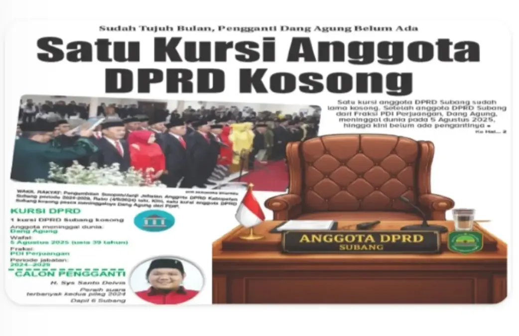 PDI Perjuangan Subang Tunggu SK DPP untuk PAW Anggota DPRD Subang Dapil 6