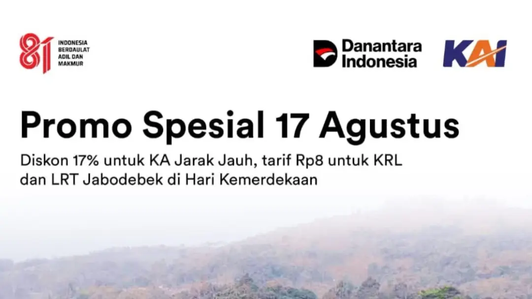 KAI Beri Diskon Tiket 17 Persen Saat HUT ke-81 RI, Ini Cara Dapetinnya KAI Beri Diskon Tiket 17 Persen Saat HUT ke-81 RI, Ini Cara Dapetinnya