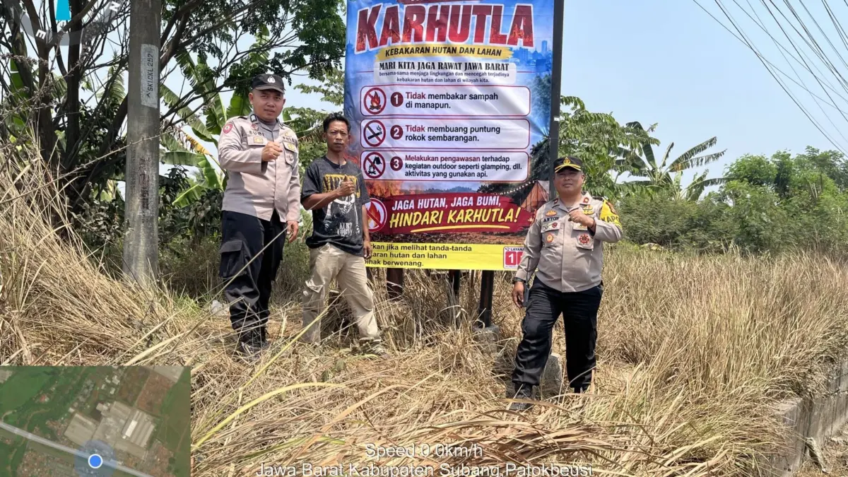 Cegah Karhutla, Polsek Patokbeusi Subang Pasang Baliho Imbauan Cegah Karhutla, Polsek Patokbeusi Subang Pasang Baliho Imbauan