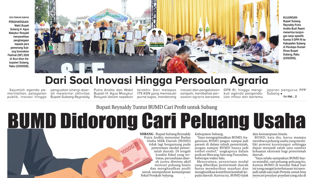 Bupati Reynaldy Dorong BUMD Optimalkan Peluang Usaha di Subang